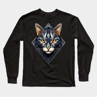 Geometric Cat Long Sleeve T-Shirt